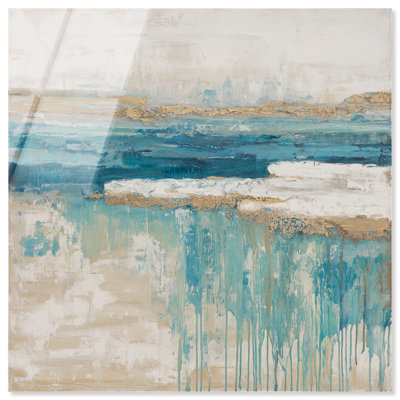Weeping Wall II Acrylic Print Coastal Bathroom Art by Art Remedy, Ready to Hang, 12 x 12