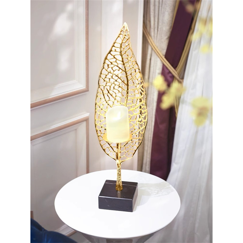 Metal Tabletop Candlestick, 20.08" H x 5.31" W x 5.31" D