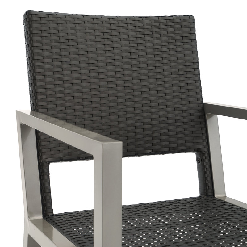 Sameko 9-Piece Rectangular Aluminum Patio Dining Set with Sunbrella® Cushions, Canvas Spa Sunbrella® Canvas, Espresso