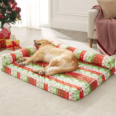 Christmas Orthopedic Dog Beds For Large Dogs-Waterproof Sofa Dog Bed With Removable Washable Cover, Large Dog Bed With Waterproof Lining And Nonskid Bottom,Pet Bed For Large Dogs