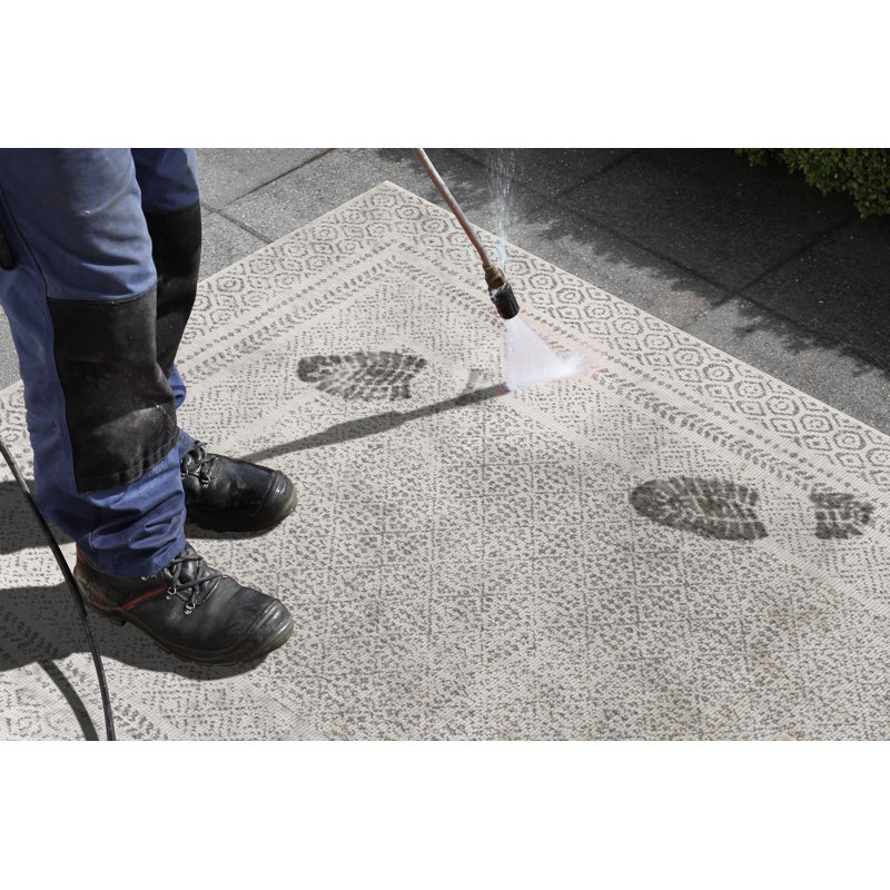 Frame Flatweave Silvery White Rug, Rectangle 240x340 cm