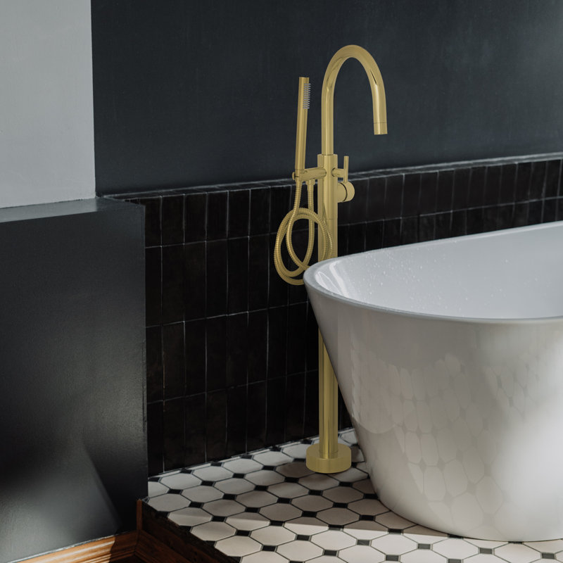 Single Handle Deck Mounted Clawfoot Tub Faucet, Chrome
