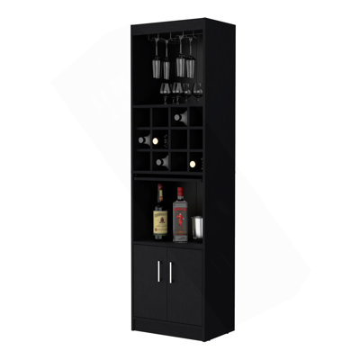 Wenge Bar Cabinet With Wine Storage