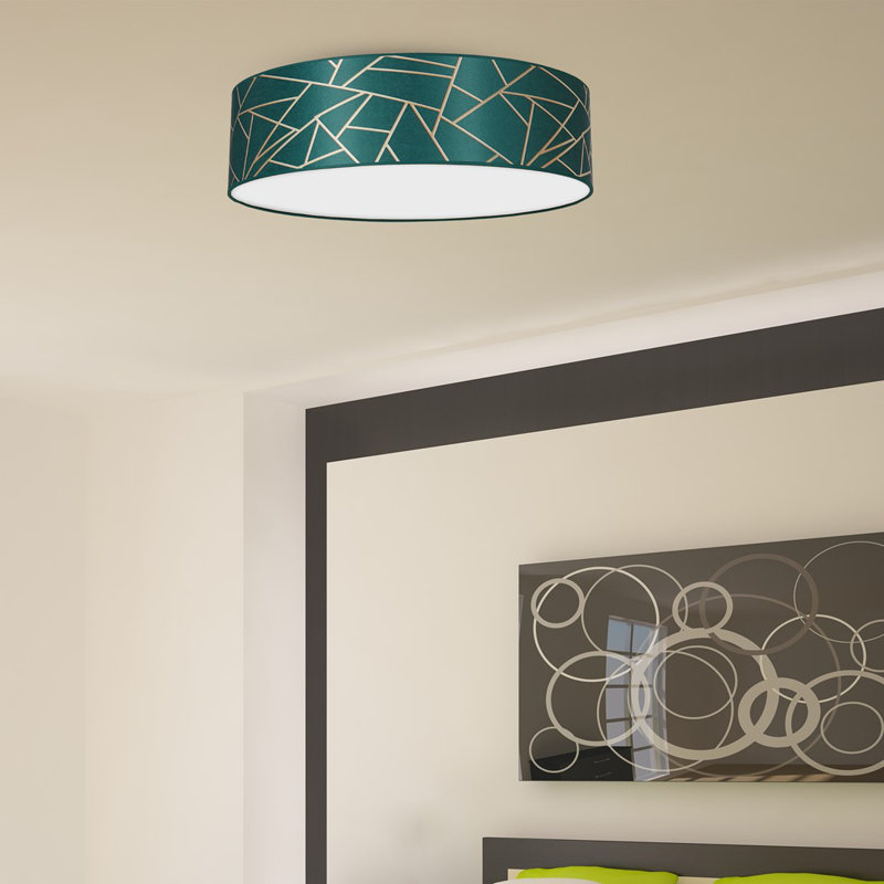 Ziggy Cotton / Cotton Blend Flush Mount, Green