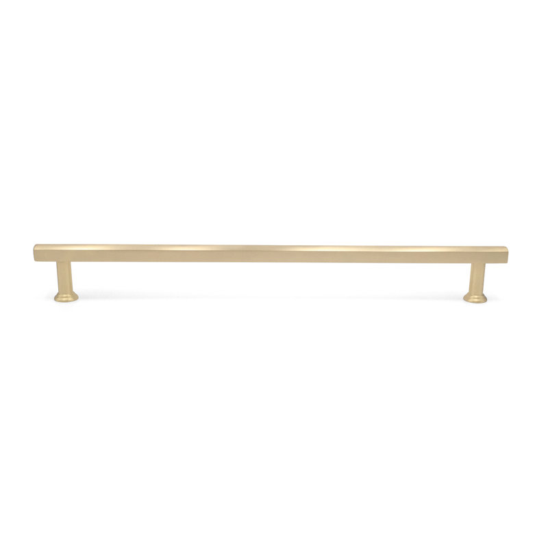 Mod Two Tone Bar / Handle Pull, 12", Unlacquered Satin Brass