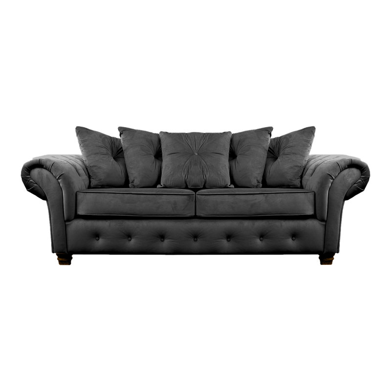 Lila 2 Seater Velvet Sofa, Charcoal