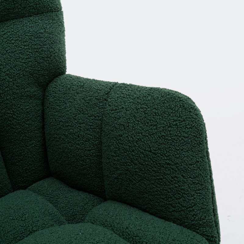 Chaise berçante Johileny, Peluche vert foncé