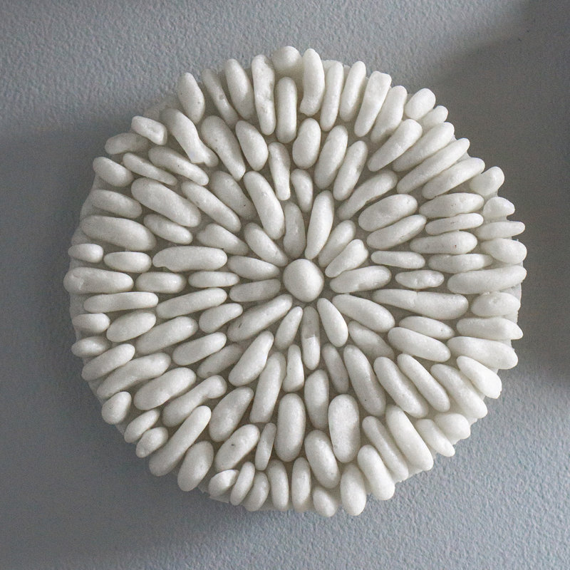 River Rock 6.75"d Wall Medallion, White