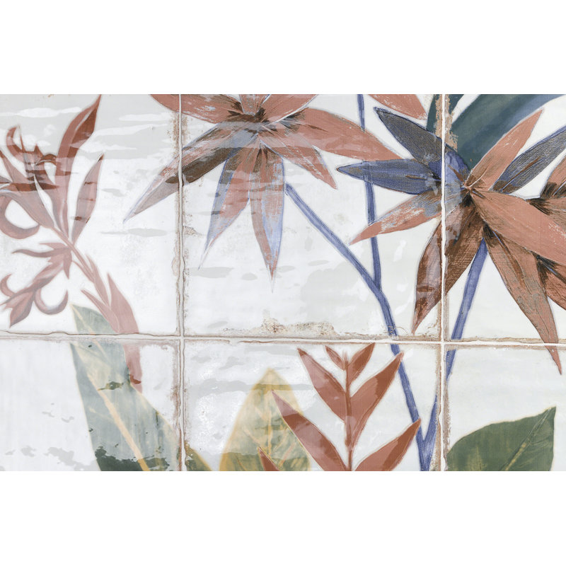 Angela Harris Dunmore 8x8 Polished Hand Painted Look Ceramic Tile