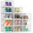 12 Pack Clear Plastic Stackable Shoe Organizer Boxes With Lids, Modular Space-Saving Shoe Storage Containers For Closet, Wardrobe, And Entryway