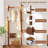 Taitiy Wood Heavy Duty Clothes Rack – Professional Rolling Hall Tree With Lockable Wheels, 2 Storage Shelves For Shoes/Bags, And 5 Hat & Coat Hooks.
