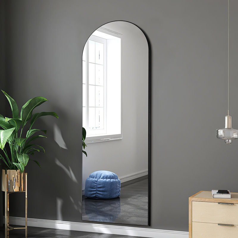 Greta Wood Mirror, Black