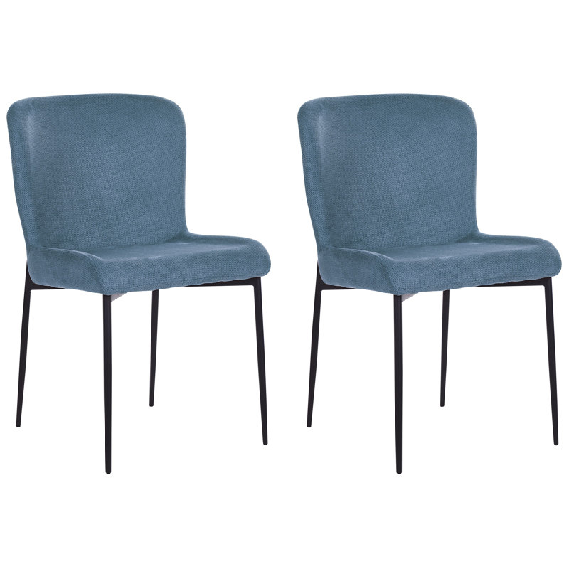 Willfried 82cm H Polyester Blend Upholstered Upholstered Back Side Chair, Blue