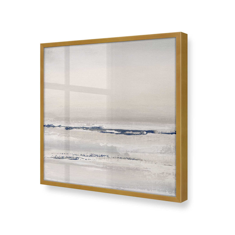 Impression abstraite Ethereal Tide v1, Papier avec cadre simple doré poli, H 17,75 po x l 17,75 po x P 1,25 po, 1