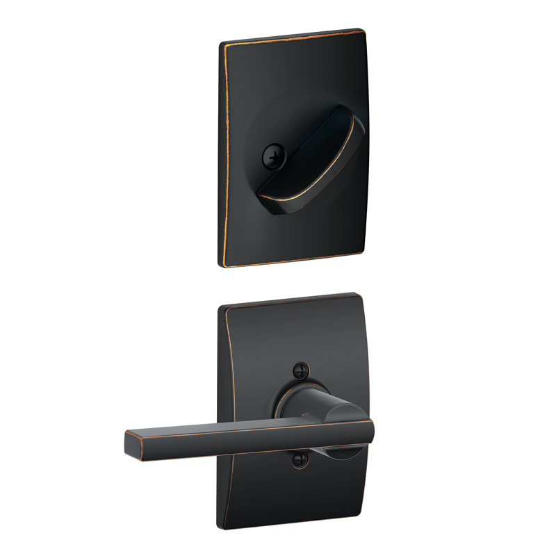 Inactive Interior Latitude Lever Century Rosette Dummy Entry Set (Exterior Portion Sold Separately), Aged Bronze