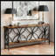 Console industrielle extra longue 70,9 pouces avec tablettes de rangement ouvertes, canapé étroit pour le couloir ou le salon, structure en métal, brun rustique-1129191315