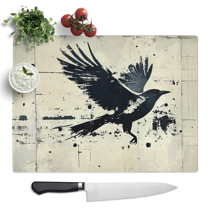 Crow Bird Vol.8  Glass Chopping Board
