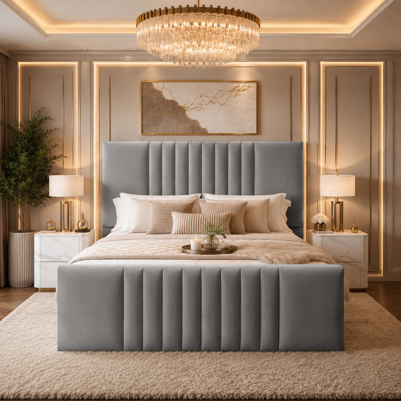 Bed, Double (4'6), Grey