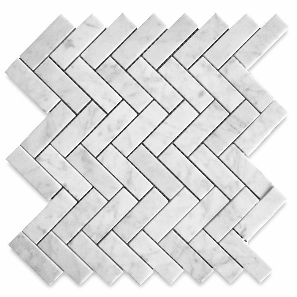 13" x 12" Marble Herringbone Mosaic Wall & Floor Tile Marble Online 