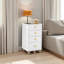 Rangement sous le bureau, commode sous le bureau avec 4 tiroirs et roulettes, armoire de bureau verticale avec plateau à bijoux en verre trempé et roulettes, blanc