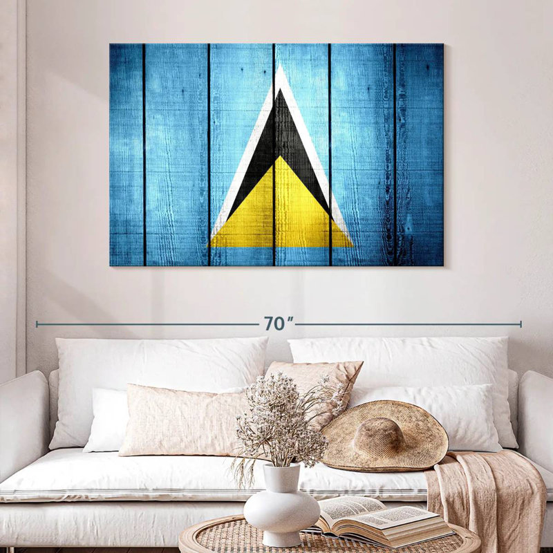 Wood Style Saint Lucia Flag