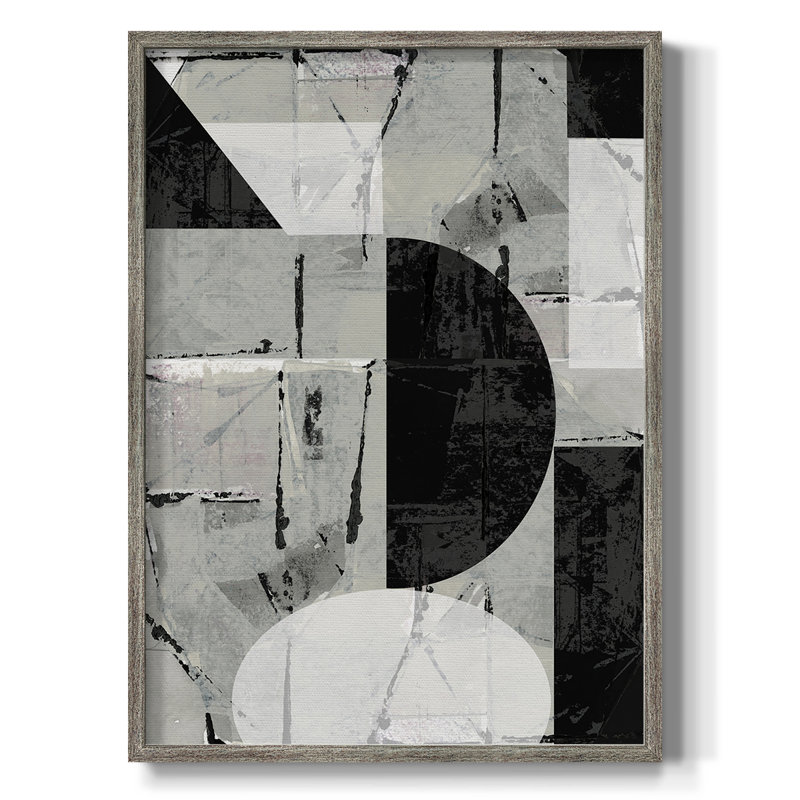 «Abstract Neutralité I», reproduction encadrée - bois massif, H 21 po x l 17 po