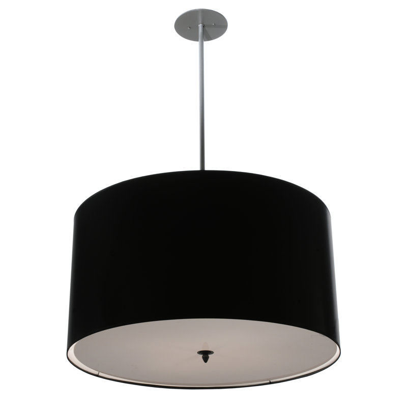 Luminaire suspendu tambour simple 4 lumières Kaeman, Nickel brossé