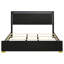 Marceline Wood Queen LED Panel Bed Black-984136673-984136677