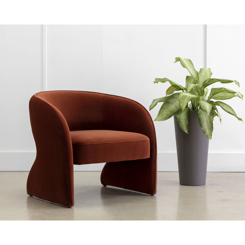 Lounge Chair, Orange Polyester