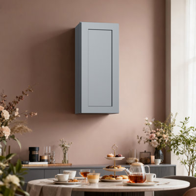 Armoire murale 1 porte et 3 tablettes en bois massif pour rangement dans la cuisine, salle de bain, buanderie, tablettes réglables prêtes à assembler (l 18 po x P 12 po x H 42 po)