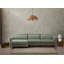 Élégant canapé d'angle, revêtement en tissu vert, 114,2 po x 64,9 po x 28,7 po | Structure en bois de hêtre et en bois aggloméré durable | 100% polyester, coussin de dossier rembourré en mousse souple 28%, conception portable, tissu nettoyable à sec | Parfait pour les espaces de vie modernes-90667743-90667746