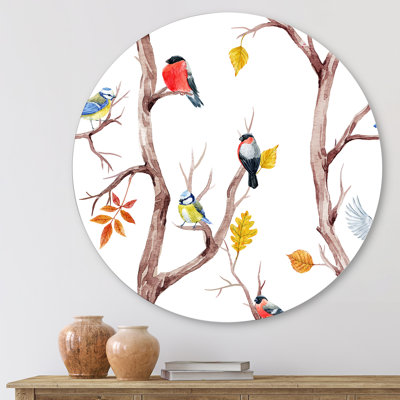 " Fall Trees And Little Birds " Painting Print