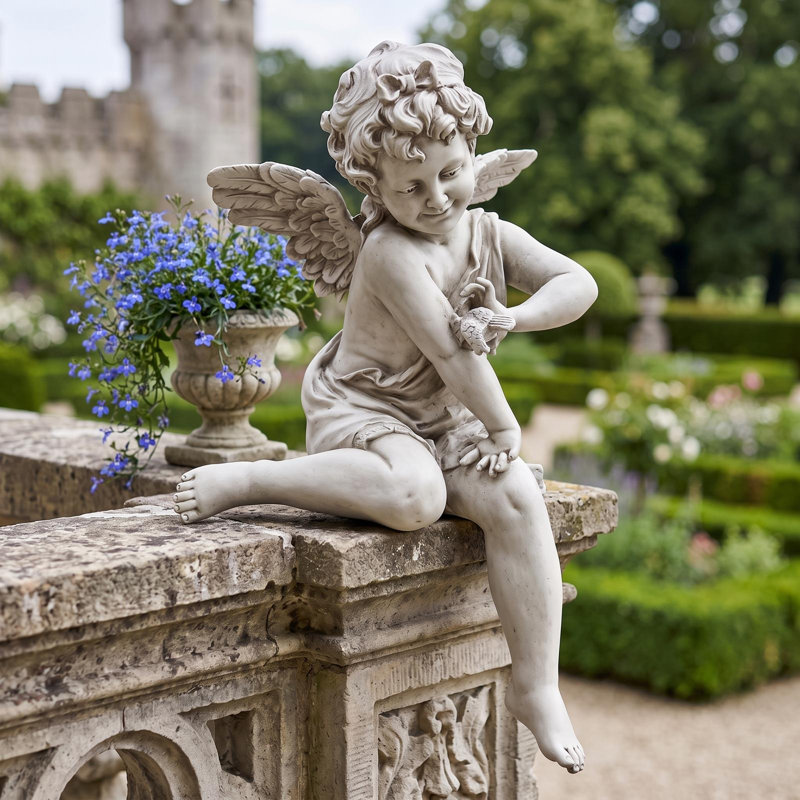 Statue de jardin gardienne ange presence ange