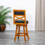 Tabouret pivotant à dossier en X de 30 po de hauteur, siège en tissu-1113989410