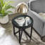 Table de bout ronde avec plateau en verre-1020397256