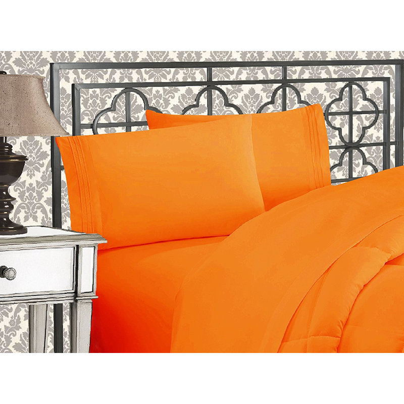 Microfiber Sheet Set, Elite Orange, Queen