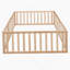 Structure de lit de jour en bois avec clôture et porte-2001540938