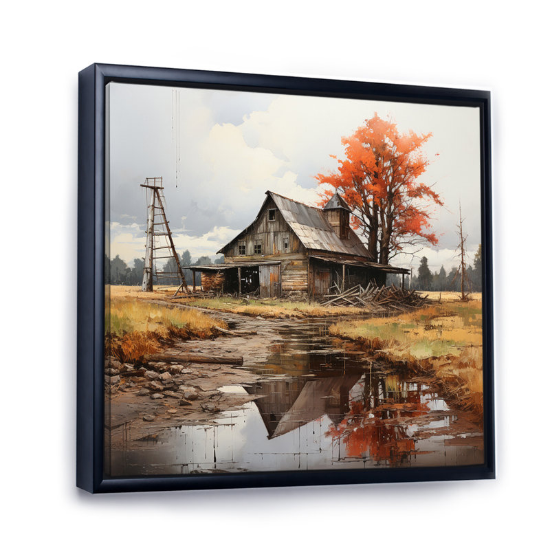 Art mural sur toile Barns, H 36 po x l 36 po x P 1,5 po, Cadre flottant noir