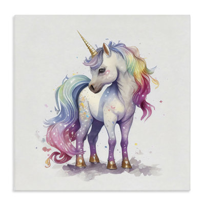 Watercolor Unicorn & Rainbow Mane Canvas, design by Creative Studio