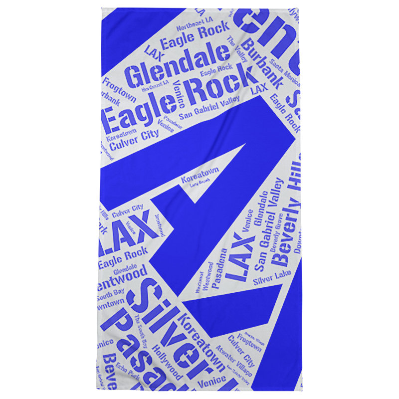 Bath Towel, Blue, Microfiber, Los Angeles