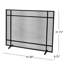 Pare-étincelles noir et argent brossé - panneau simple pour cloison en fer H 32,58 "x l 41,97" P 7,92 "moderne et fonctionnel