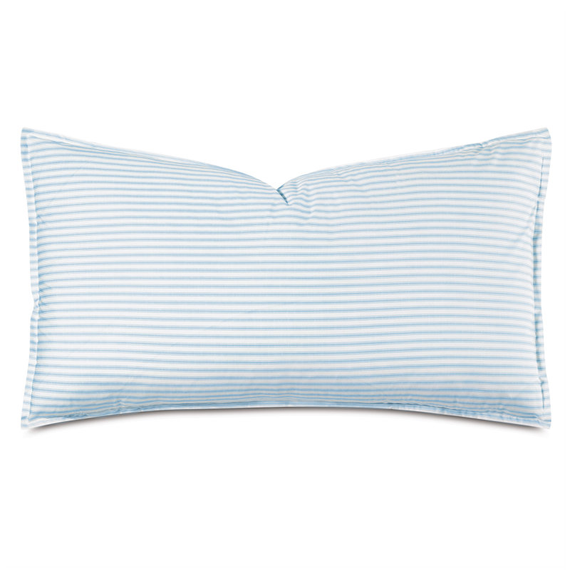 Blass Ticking Cotton Striped Sham by Alexa Hampton, Sky, King