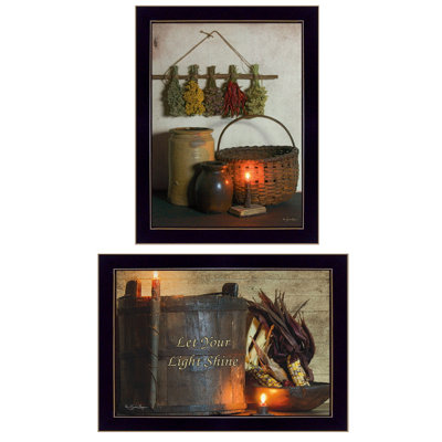Let Your Light Shine 2-Piece Vignette Framed Wall Art for Home Wall Decor by Susie Boyer