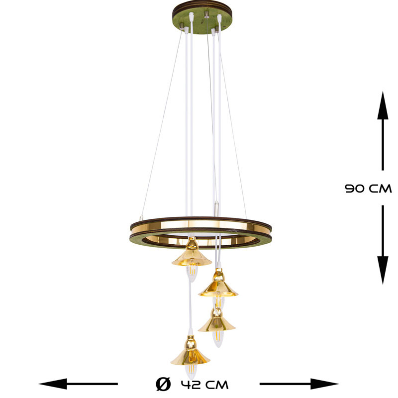 4 - Light Cluster Pendant, Light Green