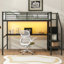 Lit mezzanine en métal avec bureau