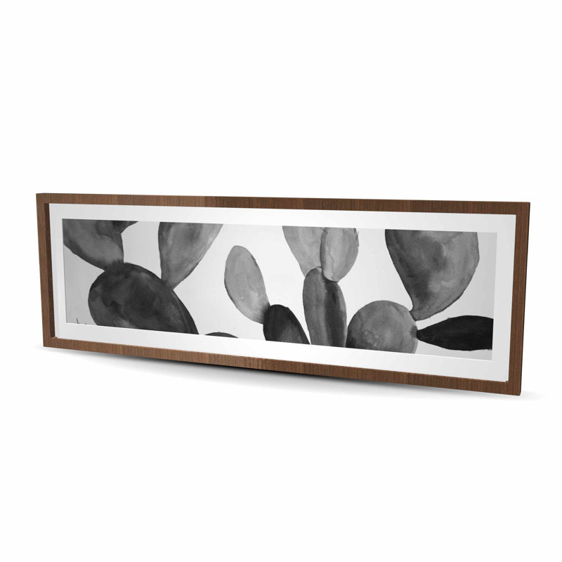 Cactus en niveaux de gris - reproduction mat exotique encadrée pour la décoration intérieure