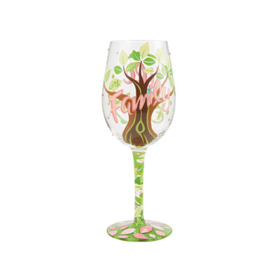 Verre à vin peint à la main Lolita