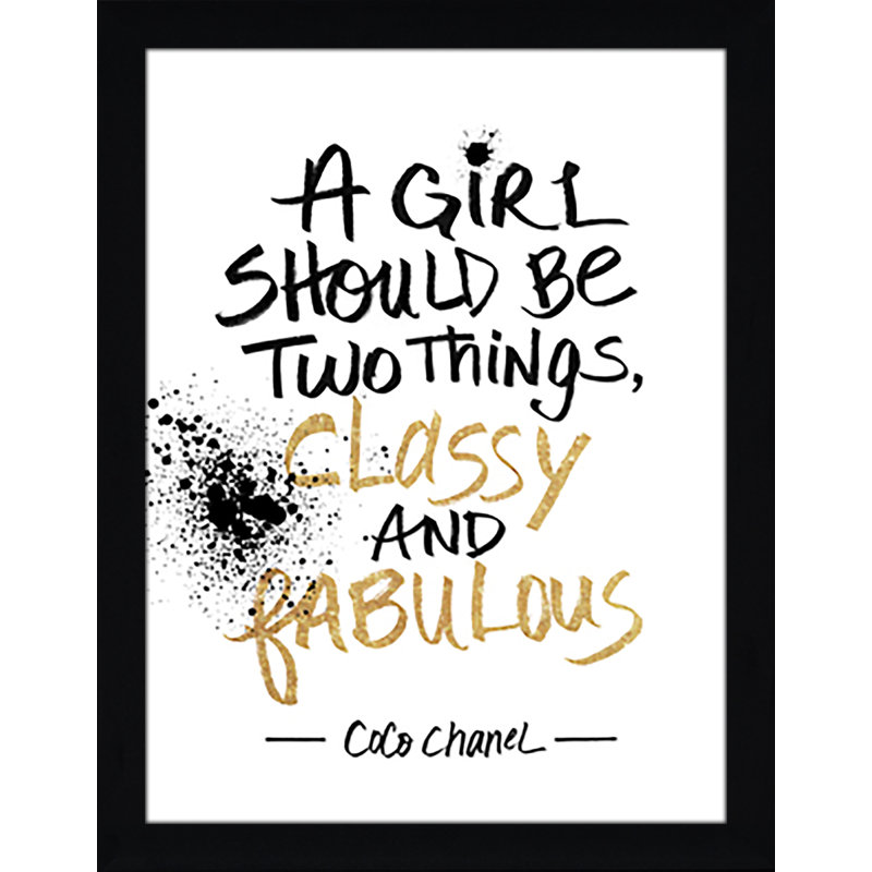 «Classy and Fabulous», art textuel encadré