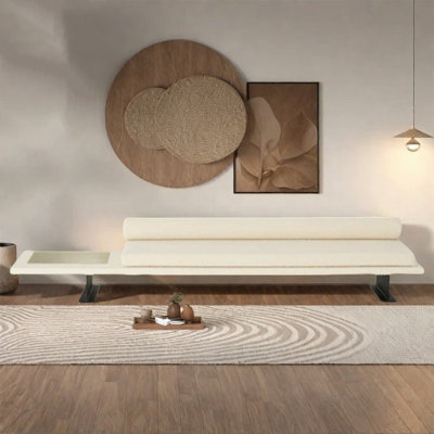 Simple bench Resting bench long strip metal base