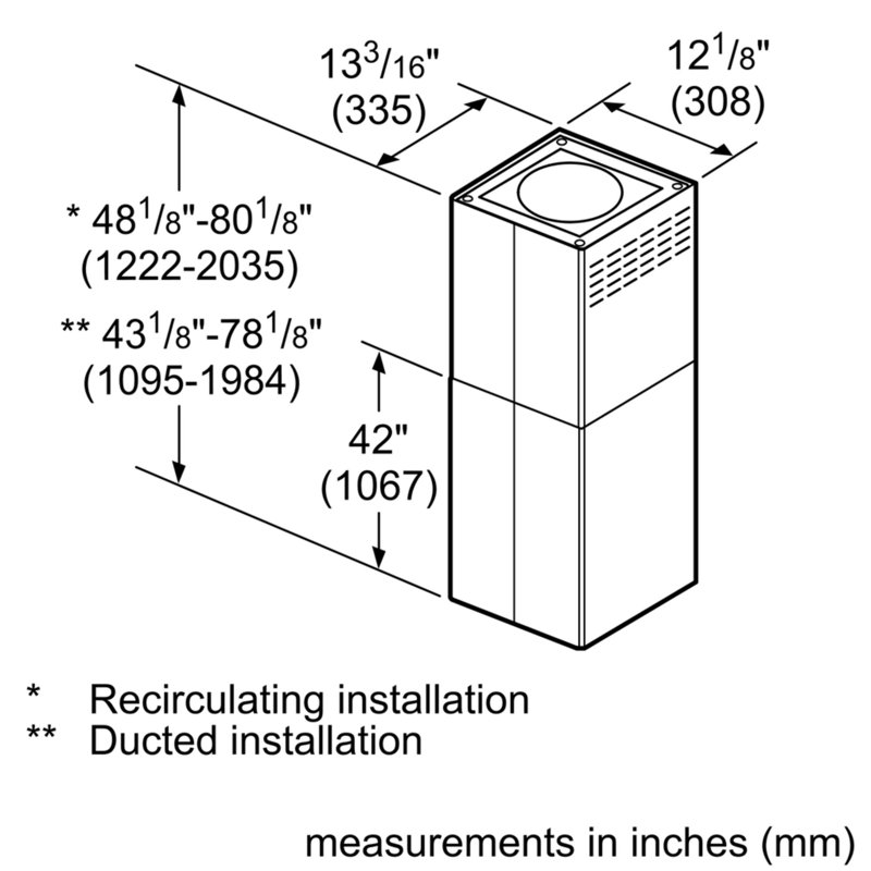 Range Hood Chimney Extension
